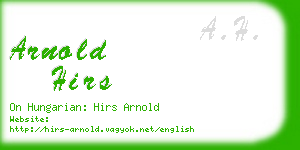 arnold hirs business card